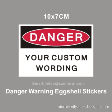 Common Size Of Danger Warning Egg Shell Sticker Custom 
